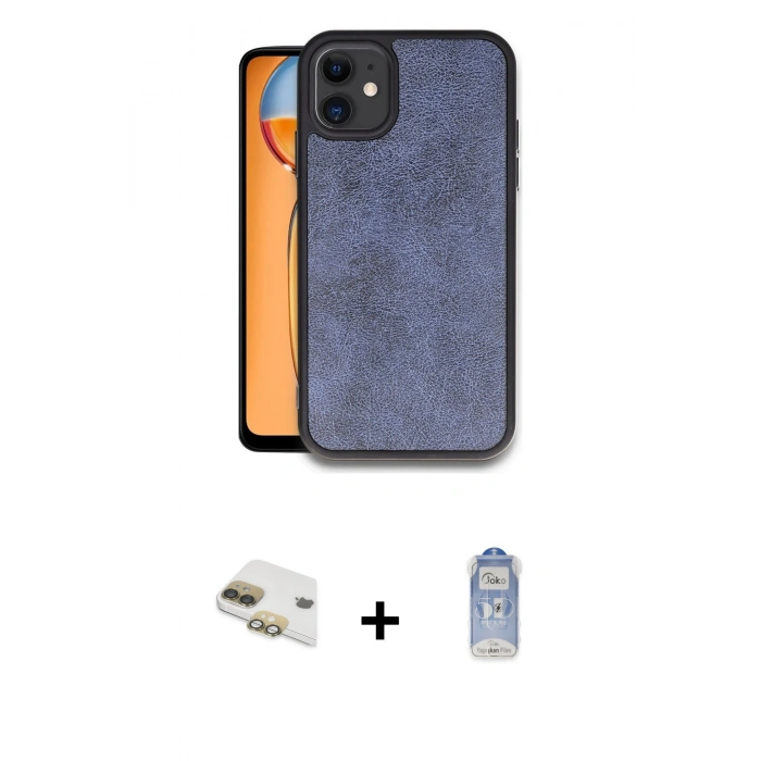 MARSİLYAN™- iPhone 11 Kılıf Kıvılcım Işık Serisi - Siyah Joko Magic 5D Cam + Pers Alüminyum Kamera Lens - GD