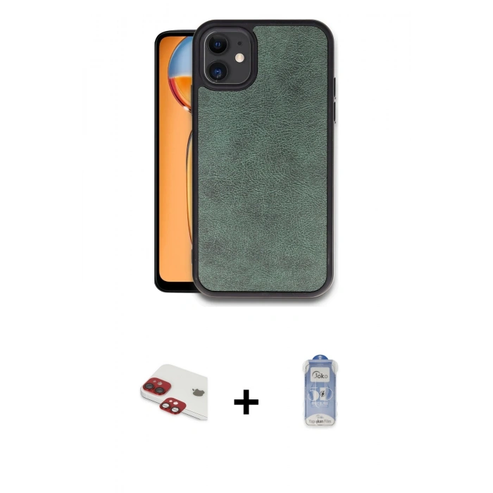 MARSİLYAN™- iPhone 11 Kılıf Kıvılcım Işık Serisi - Siyah Joko Magic 5D Cam + Pers Alüminyum Kamera Lens - KI