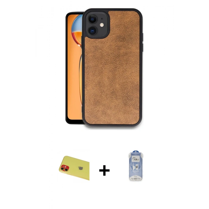 MARSİLYAN™- iPhone 11 Kılıf Kıvılcım Işık Serisi - Siyah Joko Magic 5D Cam + Rainbow Kamera Lens Koruma Cam - KI