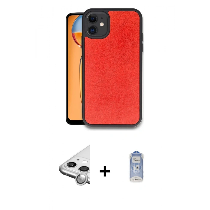 MARSİLYAN™- iPhone 11 Kılıf Kıvılcım Işık Serisi - Siyah Joko Magic 5D Cam + Raze Metal Kamera Lens - GS