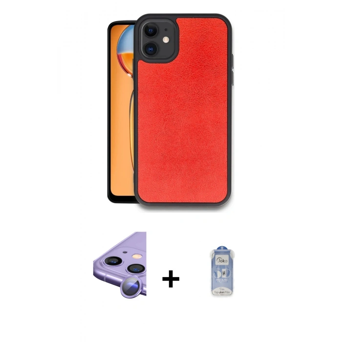 MARSİLYAN™- iPhone 11 Kılıf Kıvılcım Işık Serisi - Siyah Joko Magic 5D Cam + Raze Metal Kamera Lens - MR
