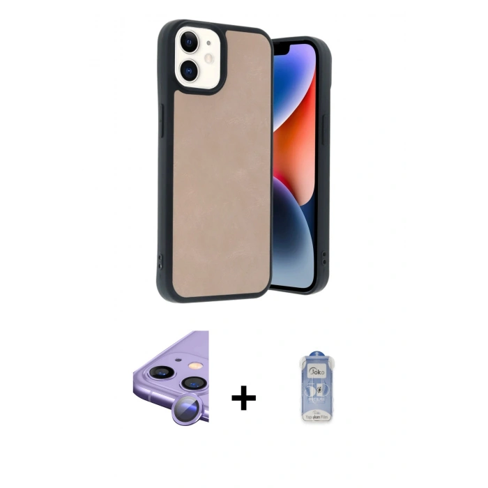 MARSİLYAN™- iPhone 11 Kılıf Kıvılcım Işık Serisi - Siyah Joko Magic 5D Cam + Raze Metal Kamera Lens - MR