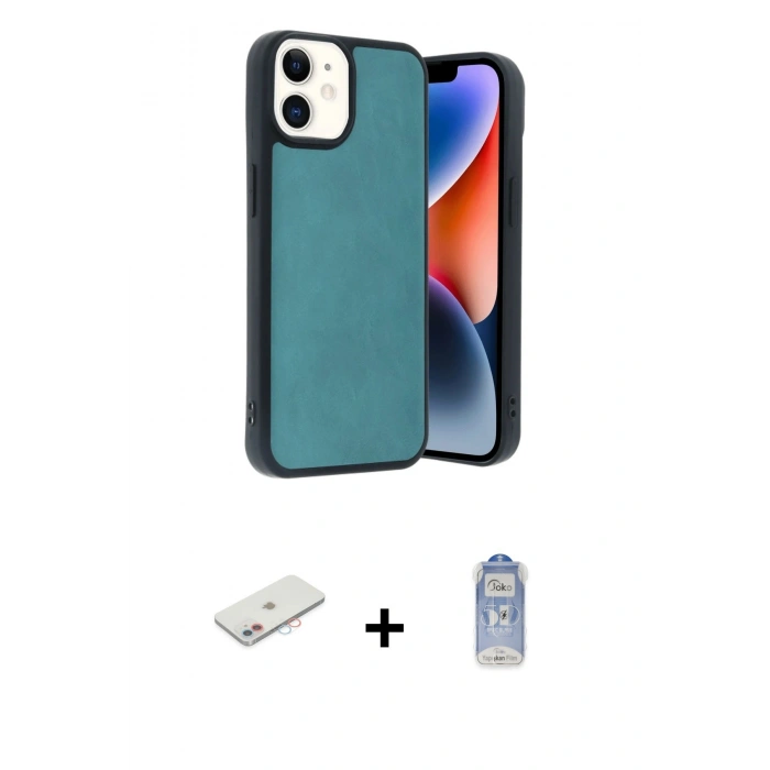 MARSİLYAN™- iPhone 11 Kılıf Kıvılcım Işık Serisi - Siyah Joko Magic 5D Cam + Renkli Kamera Lens Koruma Cam - PE