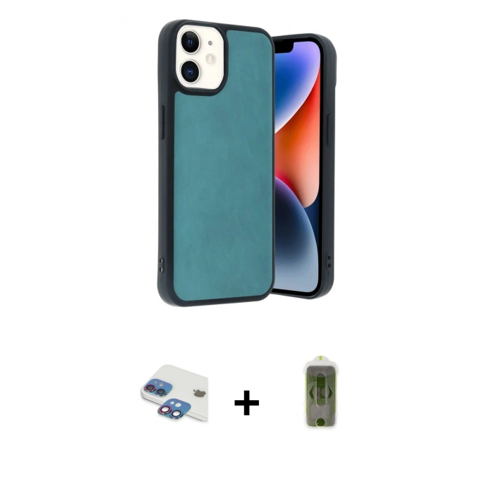 MARSİLYAN™- iPhone 11 Kılıf Kıvılcım Işık Serisi - Siyah Joko Magic 5D Hayalet Cam + Pers Alüminyum Kamera Lens - GI