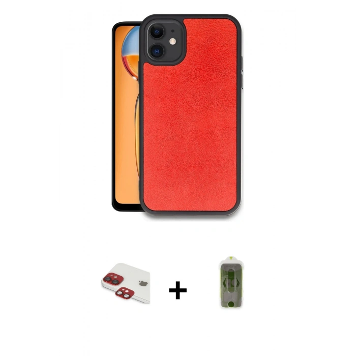 MARSİLYAN™- iPhone 11 Kılıf Kıvılcım Işık Serisi - Siyah Joko Magic 5D Hayalet Cam + Pers Alüminyum Kamera Lens - KI