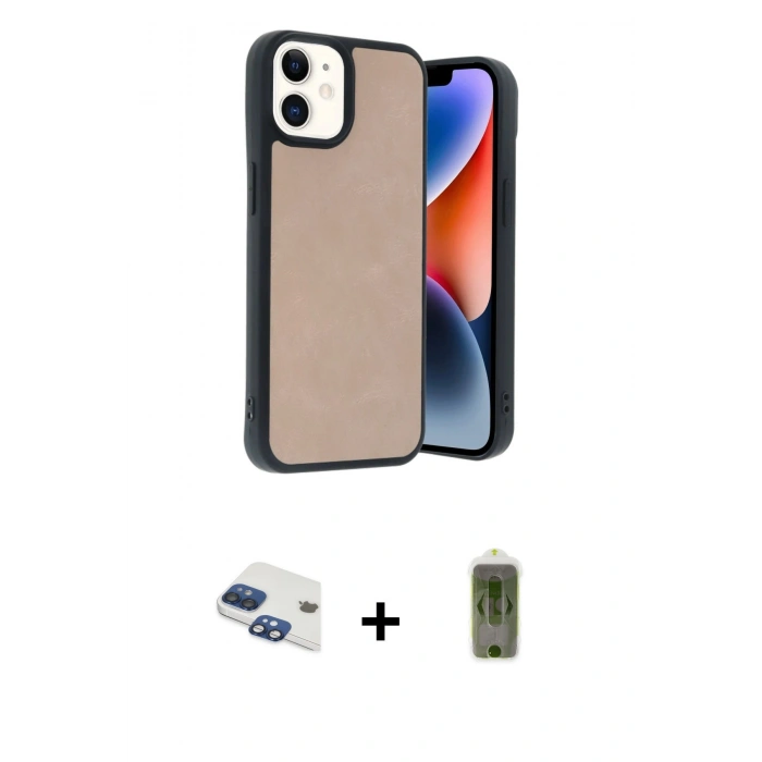 MARSİLYAN™- iPhone 11 Kılıf Kıvılcım Işık Serisi - Siyah Joko Magic 5D Hayalet Cam + Lacivert Pers Alüminyum Kamera Lens
