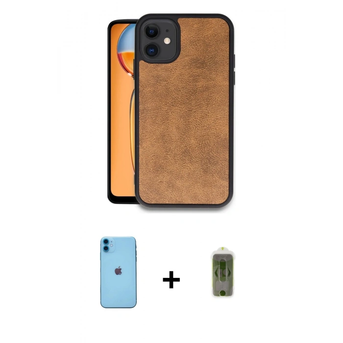 MARSİLYAN™- iPhone 11 Kılıf Kıvılcım Işık Serisi - Siyah Joko Magic 5D Hayalet Cam + Neon Fosforlu Kamera Lens - MI