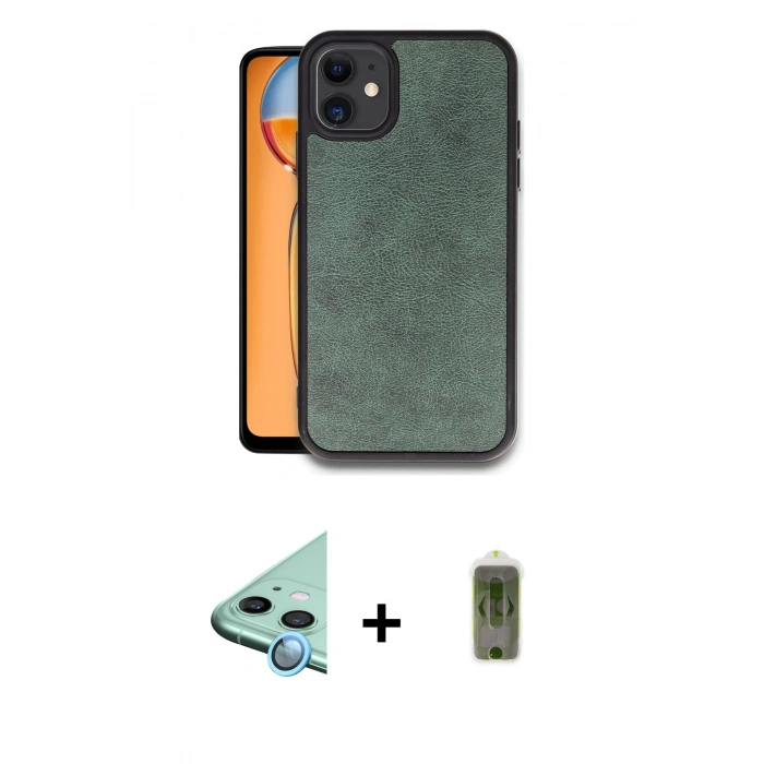 MARSİLYAN™- iPhone 11 Kılıf Kıvılcım Işık Serisi - Siyah Joko Magic 5D Hayalet Cam + Raze Metal Kamera Lens - MI