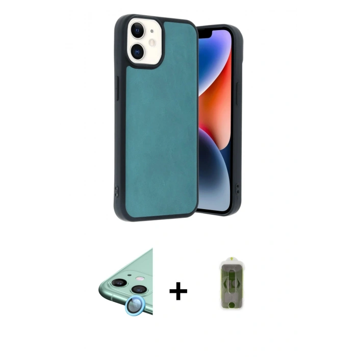 MARSİLYAN™- iPhone 11 Kılıf Kıvılcım Işık Serisi - Siyah Joko Magic 5D Hayalet Cam + Raze Metal Kamera Lens - MI