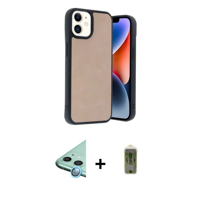 MARSİLYAN™- iPhone 11 Kılıf Kıvılcım Işık Serisi - Siyah Joko Magic 5D Hayalet Cam + Raze Metal Kamera Lens - MI
