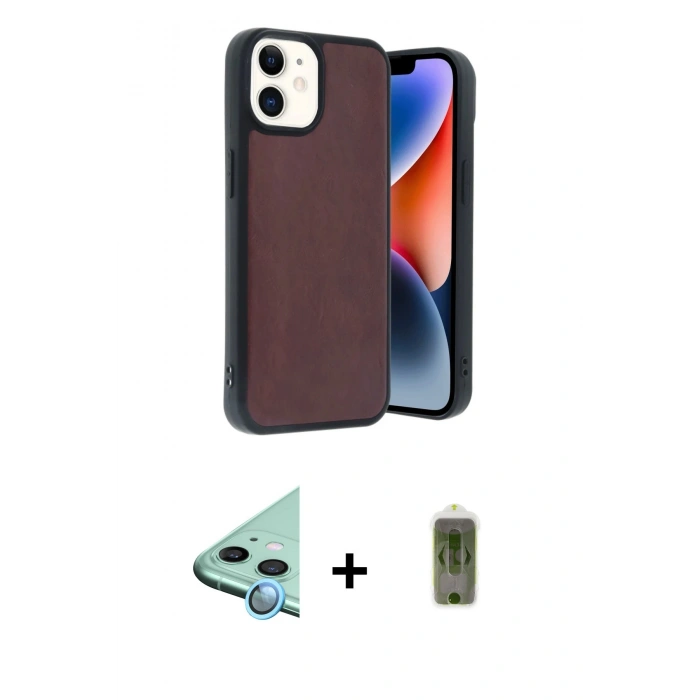 MARSİLYAN™- iPhone 11 Kılıf Kıvılcım Işık Serisi - Siyah Joko Magic 5D Hayalet Cam + Raze Metal Kamera Lens - MI