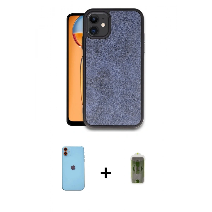 MARSİLYAN™- iPhone 11 Kılıf Kıvılcım Işık Serisi - Siyah Joko Magic 5D Hayalet Cam + Neon Fosforlu Kamera Lens - TU