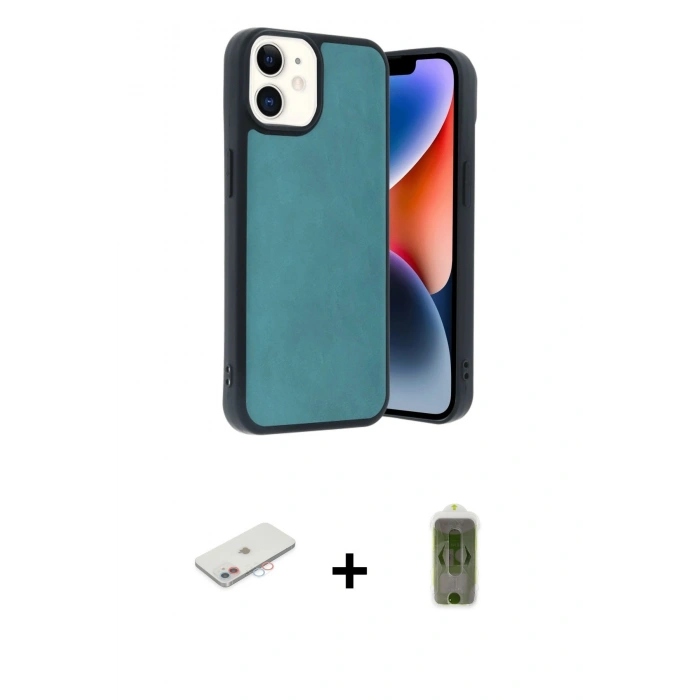 MARSİLYAN™- iPhone 11 Kılıf Kıvılcım Işık Serisi - Siyah Joko Magic 5D Hayalet Cam + Renkli Kamera Lens Koruma Cam - PE