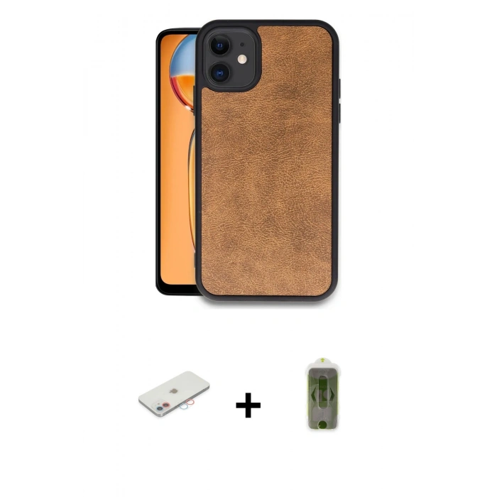 MARSİLYAN™- iPhone 11 Kılıf Kıvılcım Işık Serisi - Siyah Joko Magic 5D Hayalet Cam + Renkli Kamera Lens Koruma Cam - PE
