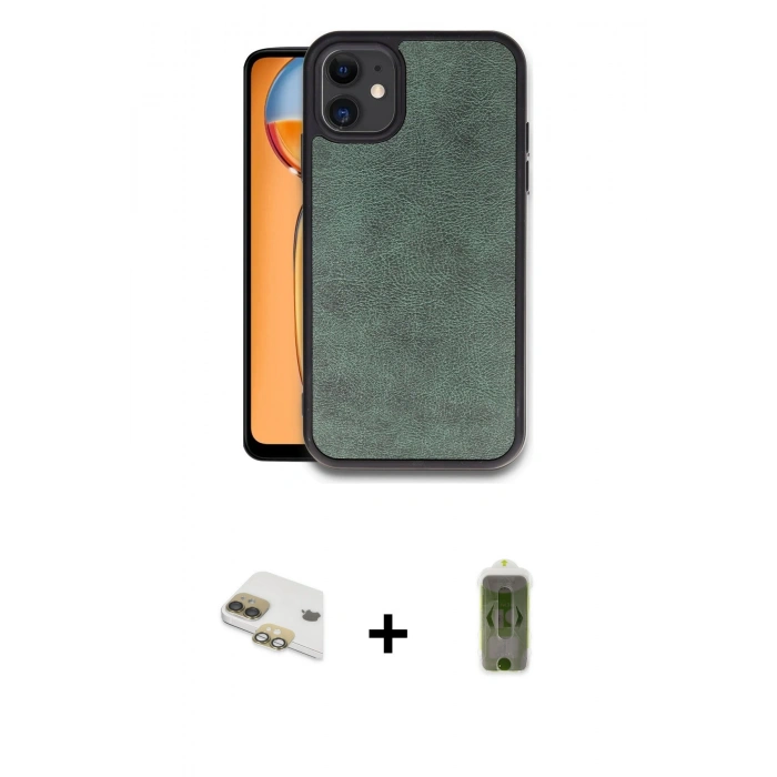 MARSİLYAN™- iPhone 11 Kılıf Kıvılcım Işık Serisi - Siyah Joko Magic 5D Hayalet Cam + Pers Alüminyum Kamera Lens - GD