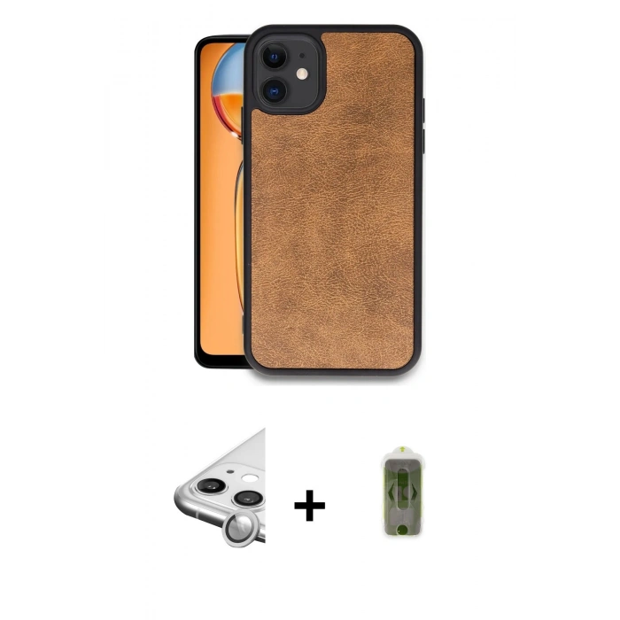 MARSİLYAN™- iPhone 11 Kılıf Kıvılcım Işık Serisi - Siyah Joko Magic 5D Hayalet Cam + Raze Metal Kamera Lens - GS