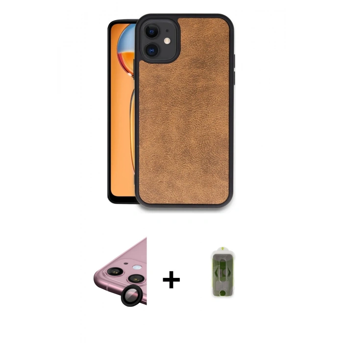 MARSİLYAN™- iPhone 11 Kılıf Kıvılcım Işık Serisi - Siyah Joko Magic 5D Hayalet Cam + Raze Metal Kamera Lens - SH