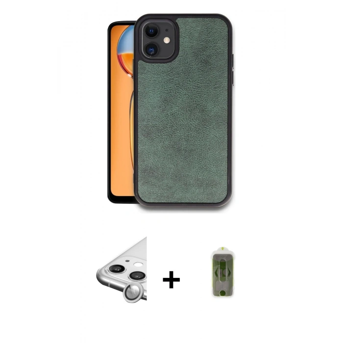 MARSİLYAN™- iPhone 11 Kılıf Kıvılcım Işık Serisi - Siyah Joko Magic 5D Hayalet Cam + Raze Metal Kamera Lens - GS