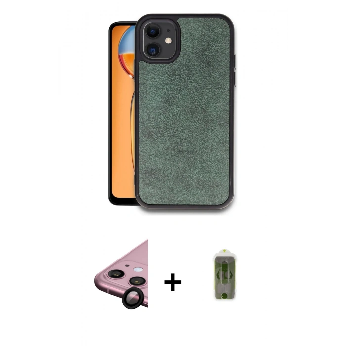 MARSİLYAN™- iPhone 11 Kılıf Kıvılcım Işık Serisi - Siyah Joko Magic 5D Hayalet Cam + Raze Metal Kamera Lens - SH