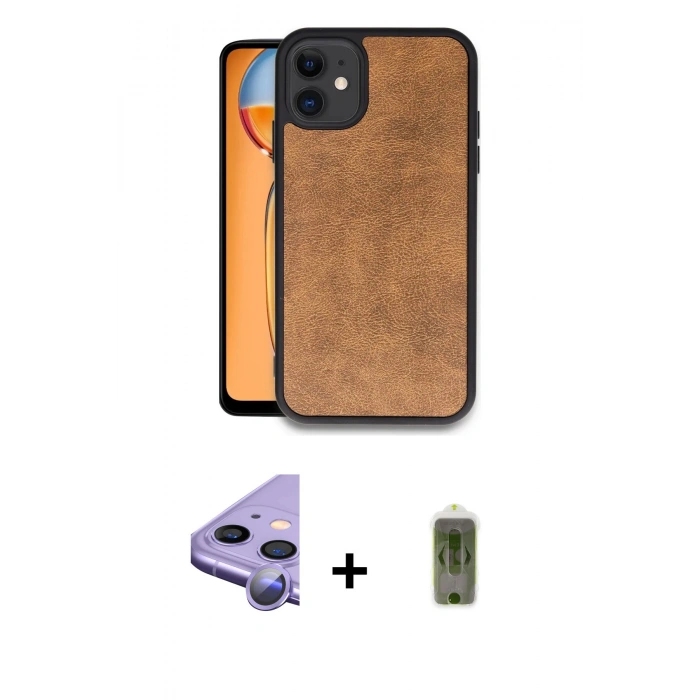 MARSİLYAN™- iPhone 11 Kılıf Kıvılcım Işık Serisi - Siyah Joko Magic 5D Hayalet Cam + Raze Metal Kamera Lens - MR