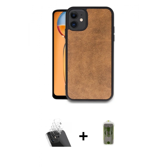 MARSİLYAN™- iPhone 11 Kılıf Kıvılcım Işık Serisi - Siyah Joko Magic 5D Hayalet Cam + Kamera Lens Koruma Cam - SF
