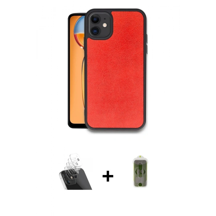 MARSİLYAN™- iPhone 11 Kılıf Kıvılcım Işık Serisi - Siyah Joko Magic 5D Hayalet Cam + Kamera Lens Koruma Cam - SF