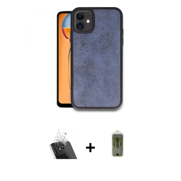 MARSİLYAN™- iPhone 11 Kılıf Kıvılcım Işık Serisi - Siyah Joko Magic 5D Hayalet Cam + Kamera Lens Koruma Cam - SF