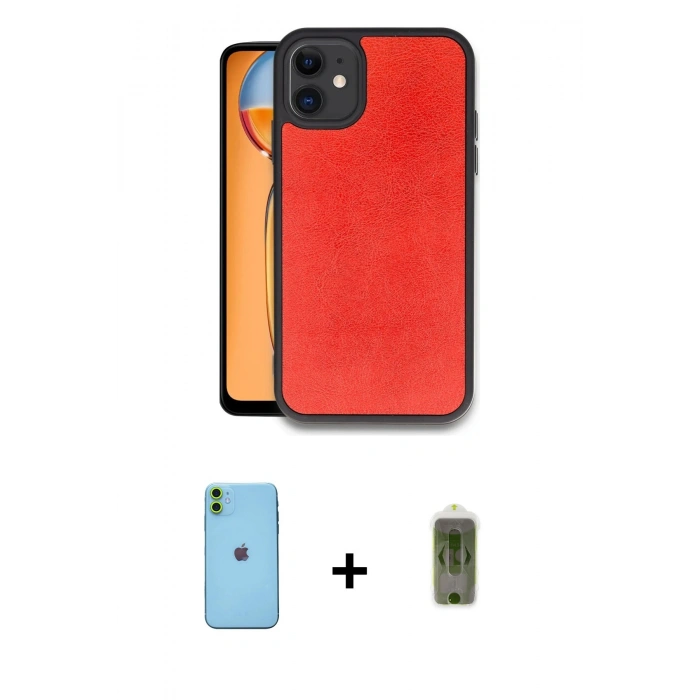 MARSİLYAN™- iPhone 11 Kılıf Kıvılcım Işık Serisi - Siyah Joko Magic 5D Hayalet Cam + Neon Fosforlu Kamera Lens - YL