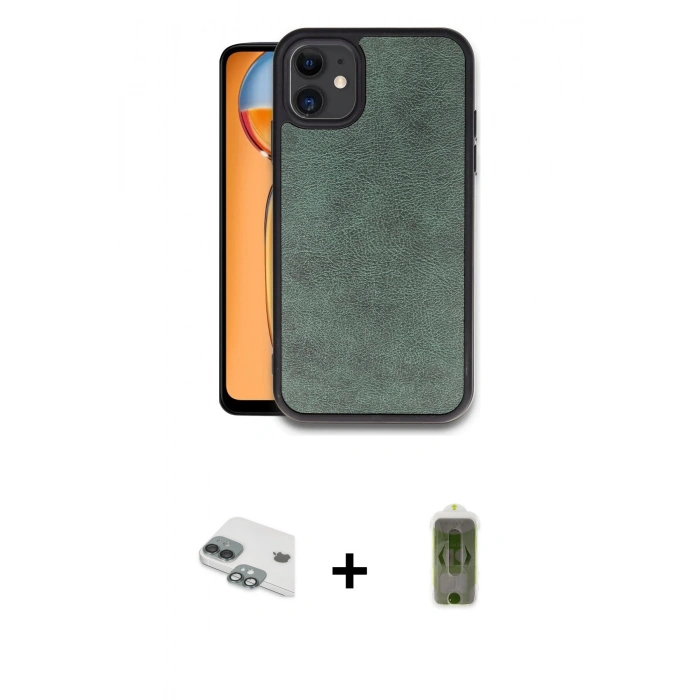 MARSİLYAN™- iPhone 11 Kılıf Kıvılcım Işık Serisi - Siyah Joko Magic 5D Hayalet Cam + Pers Alüminyum Kamera Lens - YL