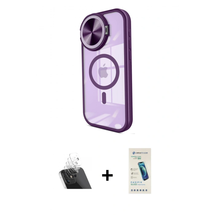 MARSİLYAN™- iPhone 11 Kılıf Kıvılcım Modern Koleksiyonu - Şeffaf Pasifik Cam Ekran Koruyucu + Kamera Lens Koruma Cam - SF