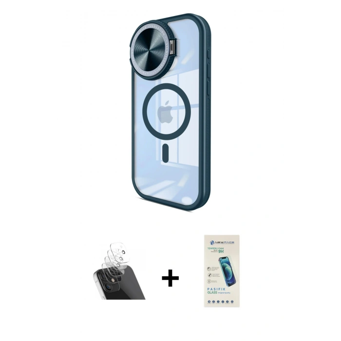 MARSİLYAN™- iPhone 11 Kılıf Kıvılcım Modern Koleksiyonu - Şeffaf Pasifik Cam Ekran Koruyucu + Kamera Lens Koruma Cam - SF
