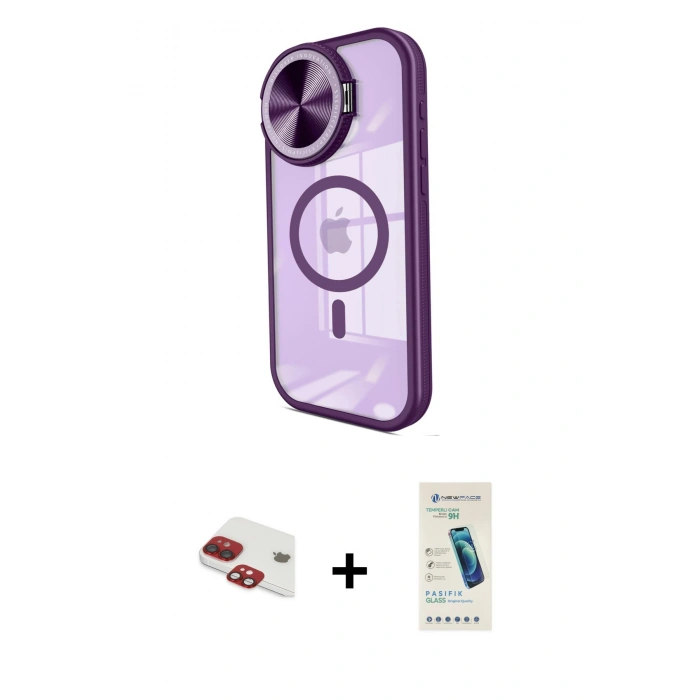 MARSİLYAN™- iPhone 11 Kılıf Kıvılcım Modern Koleksiyonu - Şeffaf Pasifik Cam Ekran Koruyucu + Pers Alüminyum Kamera Lens - KI