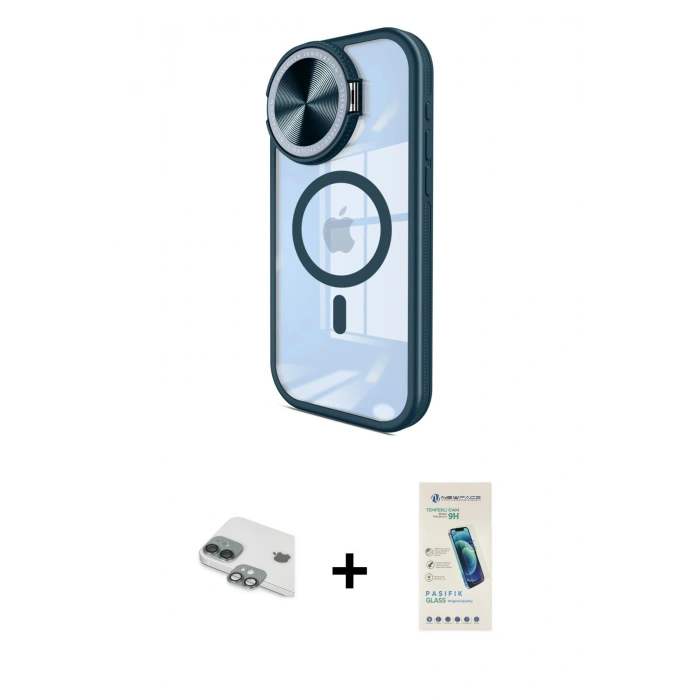 MARSİLYAN™- iPhone 11 Kılıf Kıvılcım Modern Koleksiyonu - Şeffaf Pasifik Cam Ekran Koruyucu + Pers Alüminyum Kamera Lens - YL