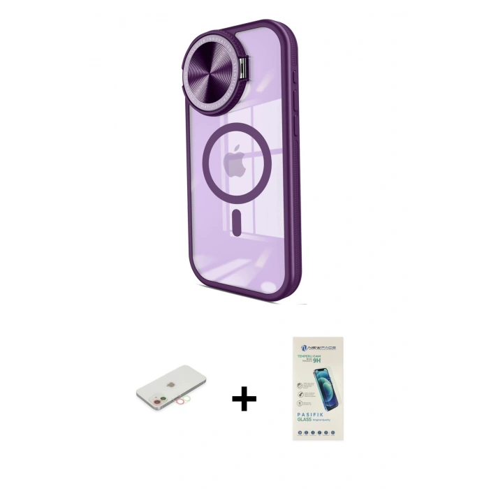 MARSİLYAN™- iPhone 11 Kılıf Kıvılcım Modern Koleksiyonu - Şeffaf Pasifik Cam Ekran Koruyucu + Renkli Kamera Lens Koruma Cam - YL