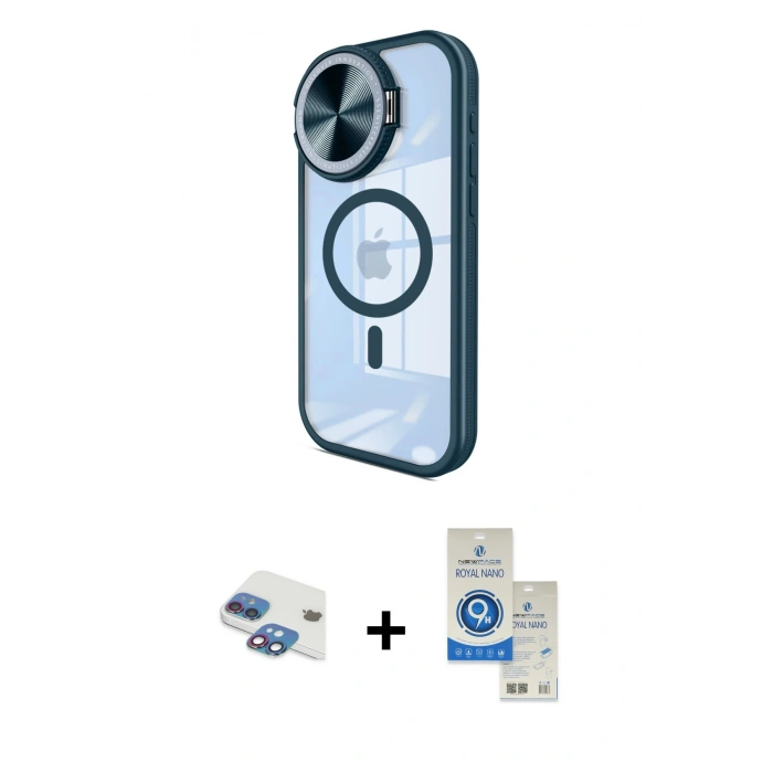MARSİLYAN™- iPhone 11 Kılıf Kıvılcım Modern Koleksiyonu - Şeffaf Royal Nano Ekran Koruyucu + Pers Alüminyum Kamera Lens - GI