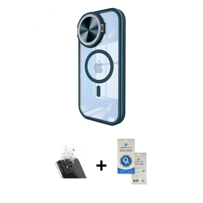 MARSİLYAN™- iPhone 11 Kılıf Kıvılcım Modern Koleksiyonu - Şeffaf Royal Nano Ekran Koruyucu + Şeffaf Kamera Lens Koruma Cam