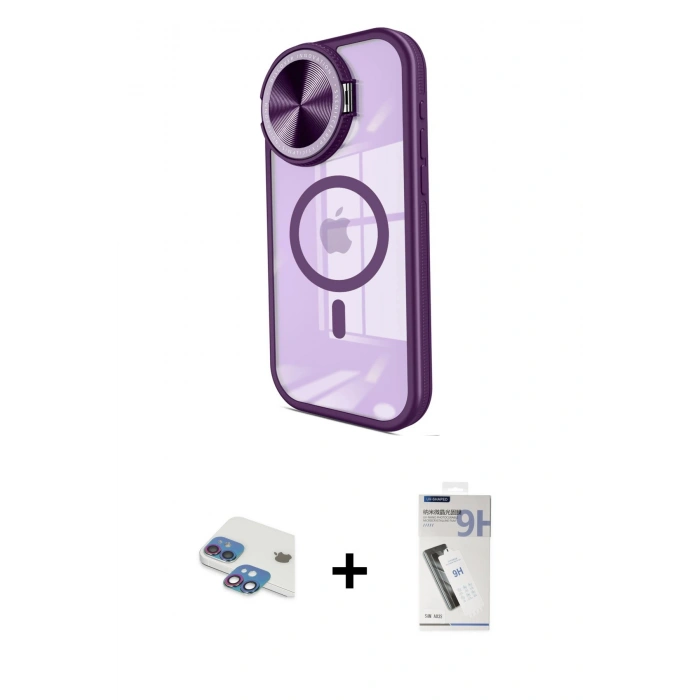 MARSİLYAN™- iPhone 11 Kılıf Kıvılcım Modern Koleksiyonu - Şeffaf Uv Polymer Nano Ekran Koruyucu + Pers Alüminyum Kamera Lens - GI