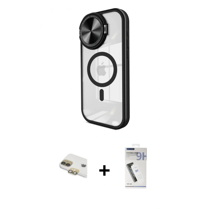 MARSİLYAN™- iPhone 11 Kılıf Kıvılcım Modern Koleksiyonu - Şeffaf Uv Polymer Nano Ekran Koruyucu + Pers Alüminyum Kamera Lens - GD