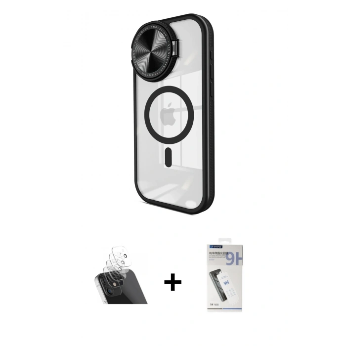 MARSİLYAN™- iPhone 11 Kılıf Kıvılcım Modern Koleksiyonu - Şeffaf Uv Polymer Nano Ekran Koruyucu + Kamera Lens Koruma Cam - SF