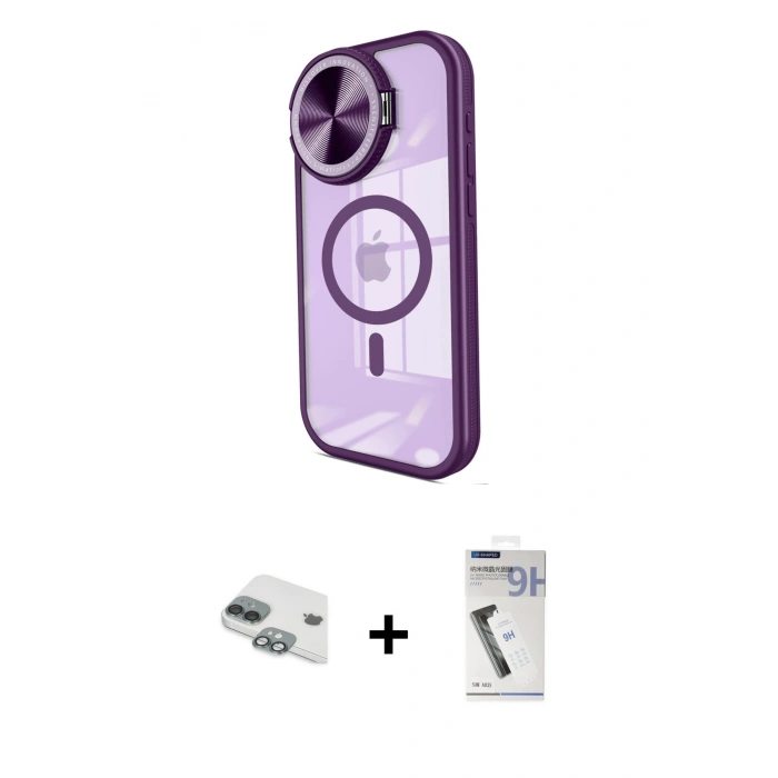 MARSİLYAN™- iPhone 11 Kılıf Kıvılcım Modern Koleksiyonu - Şeffaf Uv Polymer Nano Ekran Koruyucu + Pers Alüminyum Kamera Lens - YL
