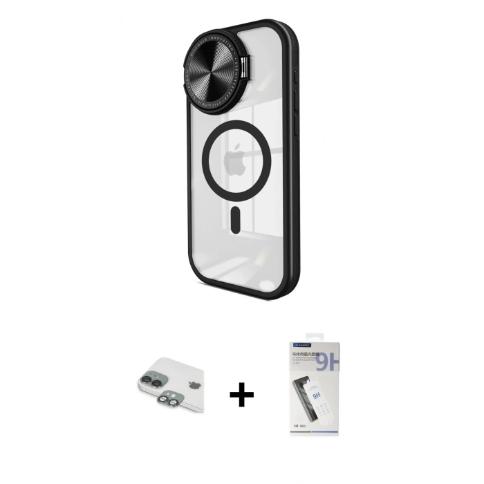MARSİLYAN™- iPhone 11 Kılıf Kıvılcım Modern Koleksiyonu - Şeffaf Uv Polymer Nano Ekran Koruyucu + Pers Alüminyum Kamera Lens - YL
