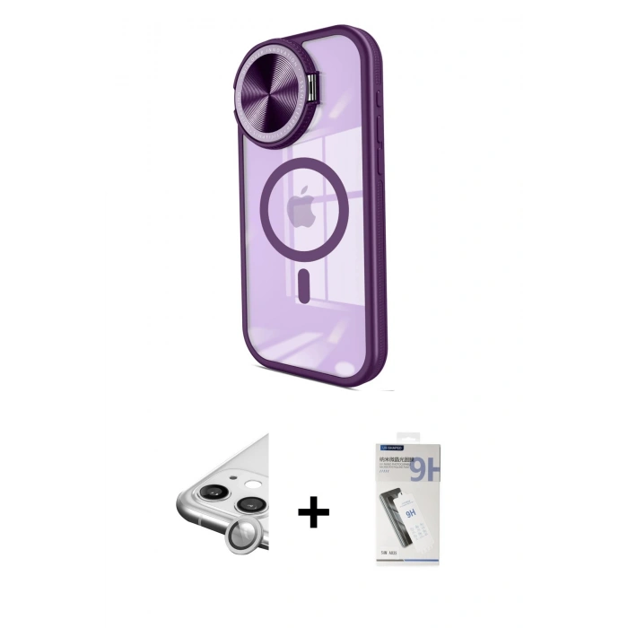 MARSİLYAN™- iPhone 11 Kılıf Kıvılcım Modern Koleksiyonu - Şeffaf Uv Polymer Nano Ekran Koruyucu + Raze Metal Kamera Lens - GS