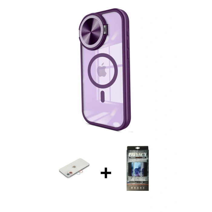 MARSİLYAN™- iPhone 11 Kılıf Kıvılcım Modern Koleksiyonu - Siyah 34D Hayalet Izgaralı Cam + Renkli Kamera Lens Koruma Cam - PE