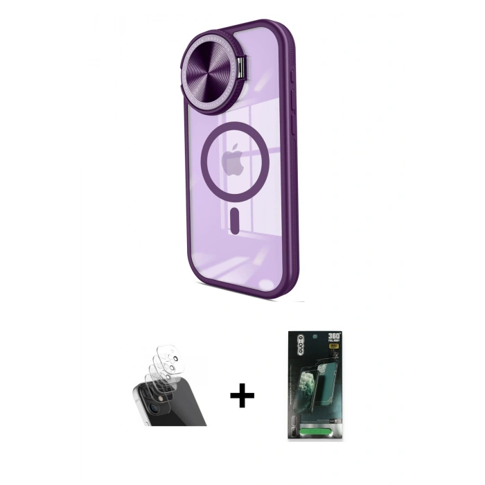 MARSİLYAN™- iPhone 11 Kılıf Kıvılcım Modern Koleksiyonu - Siyah 360 Mat Full Body Arka Koruyucu + Şeffaf Kamera Lens Koruma Cam