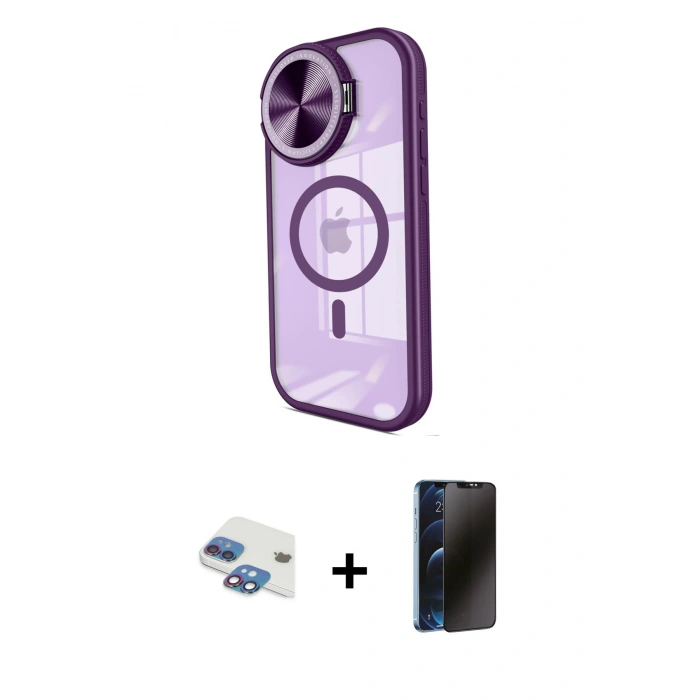 MARSİLYAN™- iPhone 11 Kılıf Kıvılcım Modern Koleksiyonu - Siyah 3D Antistatik Hayalet Cam Ekran Koruyucu + Pers Alüminyum Kamera Lens - GI