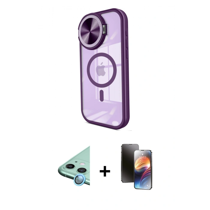 MARSİLYAN™- iPhone 11 Kılıf Kıvılcım Modern Koleksiyonu - Siyah 3D Antistatik Mat Seramik Nano Ekran Koruyucu + Raze Metal Kamera Lens - MI