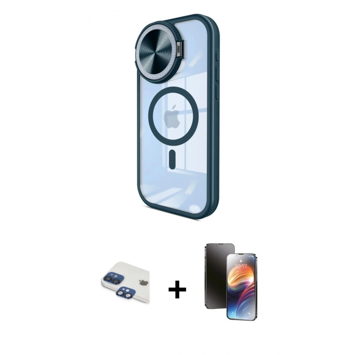 MARSİLYAN™- iPhone 11 Kılıf Kıvılcım Modern Koleksiyonu - Siyah 3D Antistatik Mat Seramik Nano Ekran Koruyucu + Pers Alüminyum Kamera Lens - LT