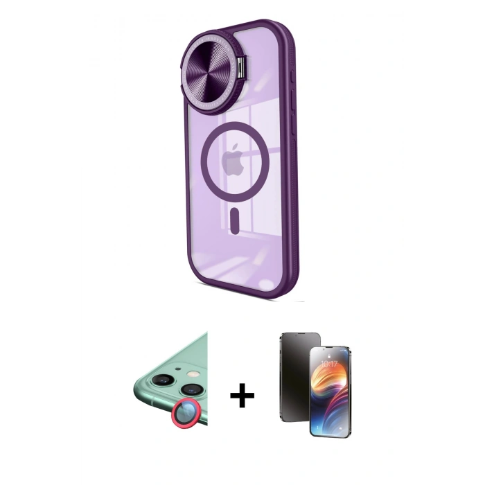 MARSİLYAN™- iPhone 11 Kılıf Kıvılcım Modern Koleksiyonu - Siyah 3D Antistatik Mat Seramik Nano Ekran Koruyucu + Raze Metal Kamera Lens - KI