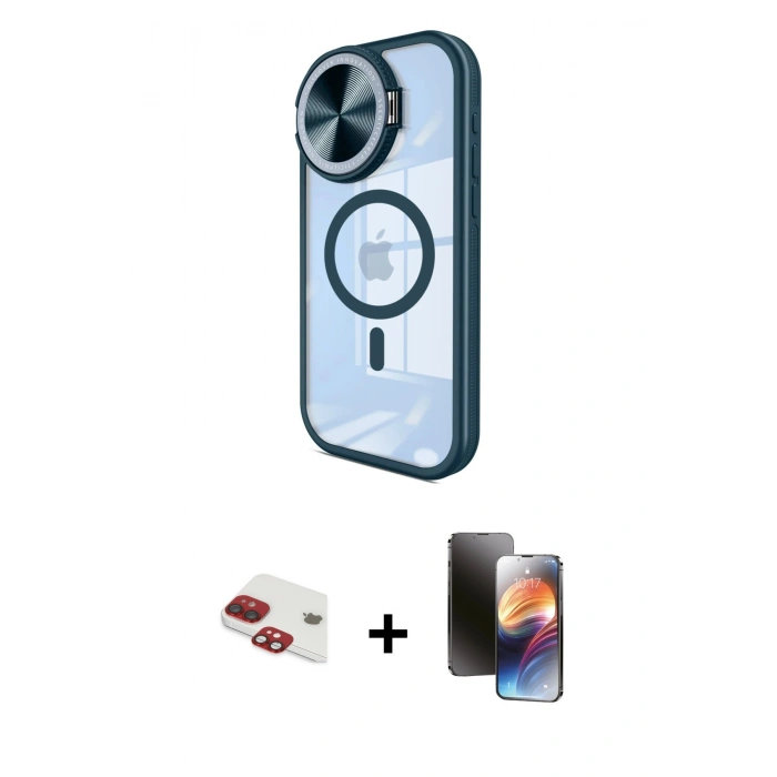 MARSİLYAN™- iPhone 11 Kılıf Kıvılcım Modern Koleksiyonu - Siyah 3D Antistatik Mat Seramik Nano Ekran Koruyucu + Pers Alüminyum Kamera Lens - KI