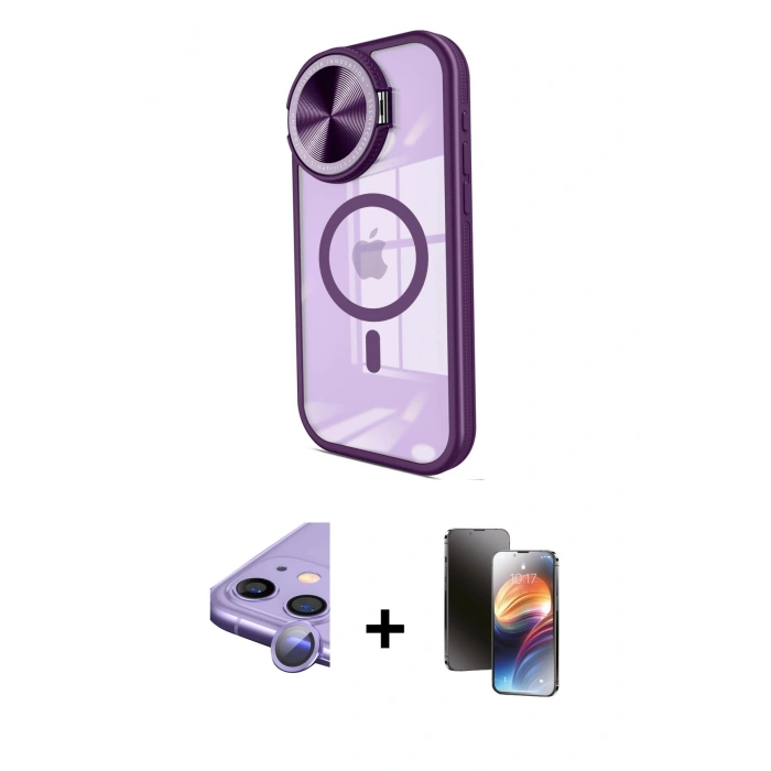 MARSİLYAN™- iPhone 11 Kılıf Kıvılcım Modern Koleksiyonu - Siyah 3D Antistatik Mat Seramik Nano Ekran Koruyucu + Raze Metal Kamera Lens - MR